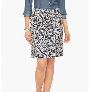 Talbots paisley cotton skirt